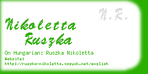 nikoletta ruszka business card